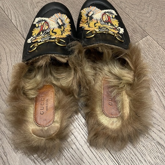 Gucci Princetown Slipper Fur Loafers - Picture 12 of 12